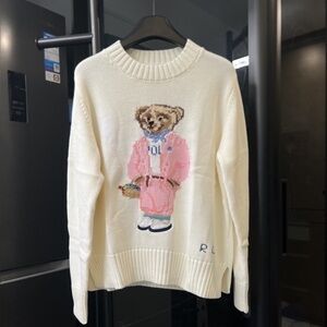 Polo by Ralph Lauren Cream Sweater with Bear Motif